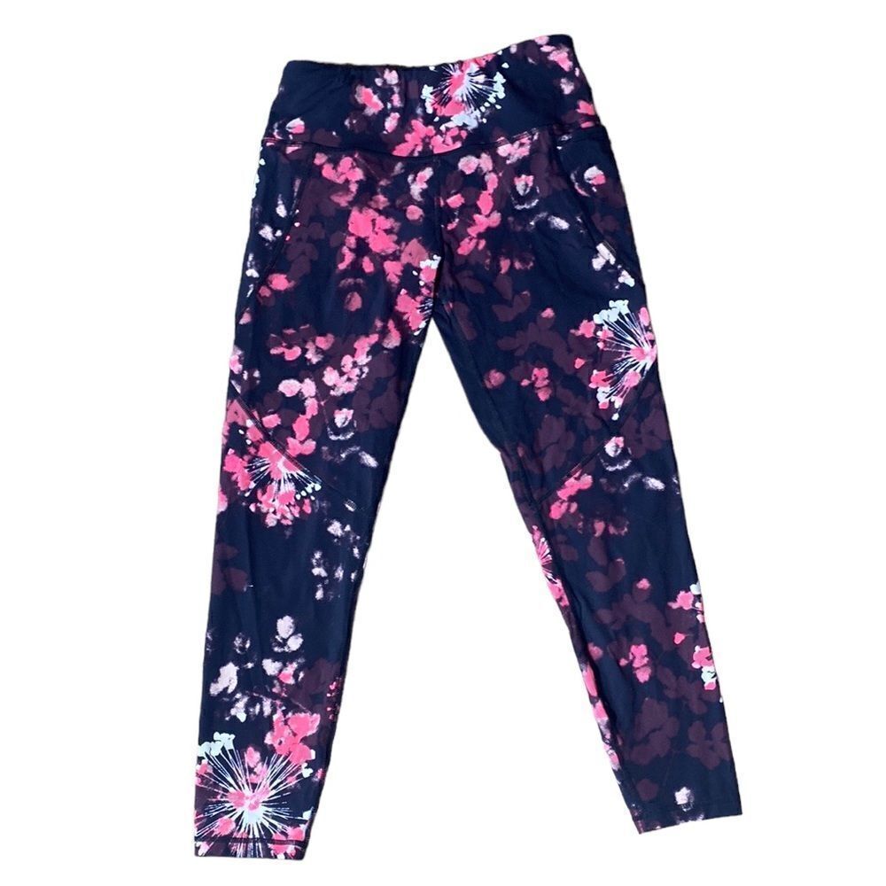 Sweaty Betty the power 7/8 leggings small black floral firework yoga gym